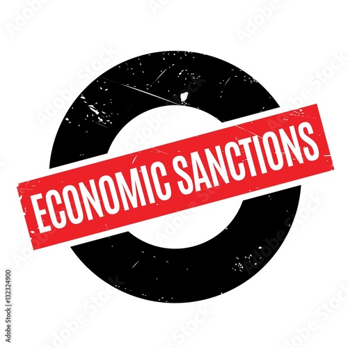 Economic Sanctions rubber stamp. Grunge design with dust scratches. Effects can be easily removed for a clean, crisp look. Color is easily changed.