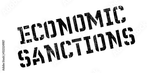 Economic Sanctions rubber stamp. Grunge design with dust scratches. Effects can be easily removed for a clean, crisp look. Color is easily changed.