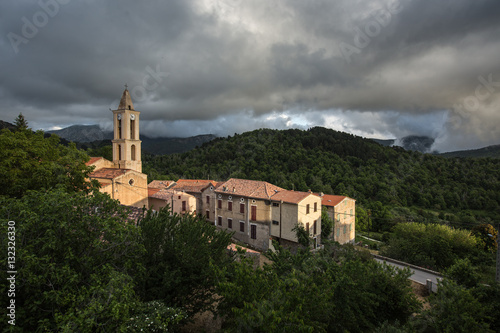 View of a mountain village in Corsica. (village of Evisa)