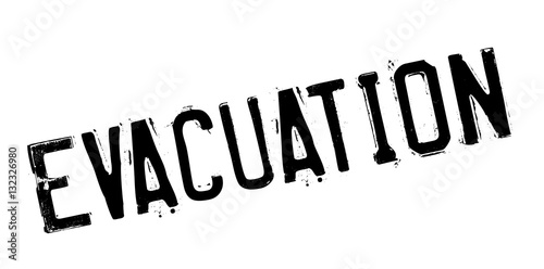 Evacuation rubber stamp. Grunge design with dust scratches. Effects can be easily removed for a clean, crisp look. Color is easily changed.