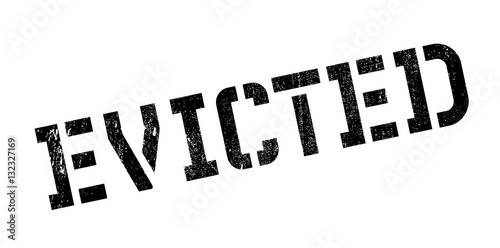 Evicted rubber stamp. Grunge design with dust scratches. Effects can be easily removed for a clean, crisp look. Color is easily changed.