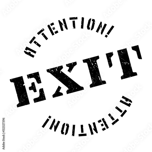 Exit rubber stamp. Grunge design with dust scratches. Effects can be easily removed for a clean, crisp look. Color is easily changed.