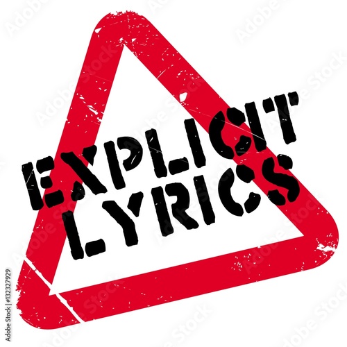 Explicit Lyrics rubber stamp. Grunge design with dust scratches. Effects can be easily removed for a clean, crisp look. Color is easily changed.