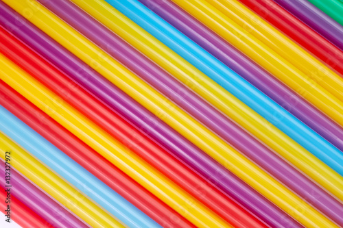 Colorful drinking straws for the color background. Abstract a colorful of plastic straws used for drinking water or soft drinks