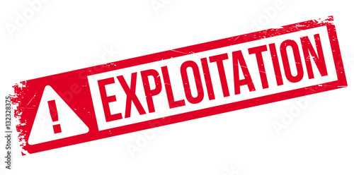 Exploitation rubber stamp. Grunge design with dust scratches. Effects can be easily removed for a clean, crisp look. Color is easily changed.