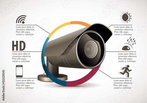 CCTV camera and DVR - digital video recorder - security system concept

