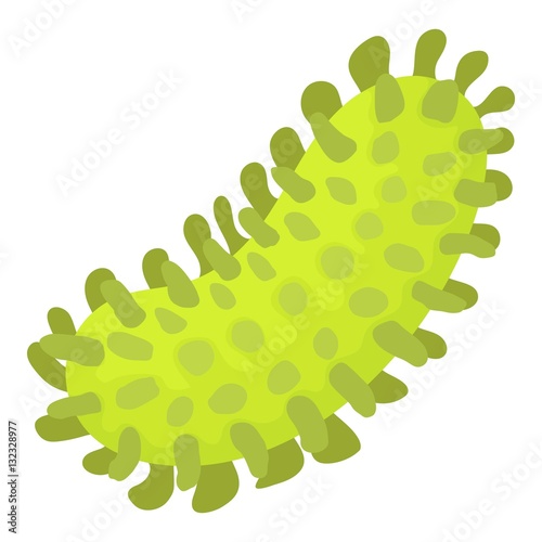 Cell of dangerous virus icon, cartoon style