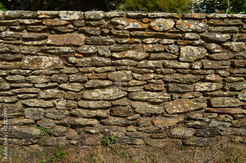 Bild auf Leinwand Détail d'un mur en pierre naturelle (Bretagne)