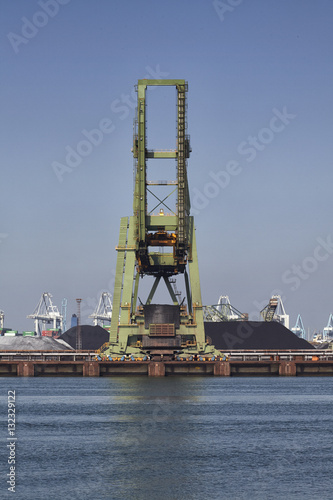 Coal cranes in the harbor of rotterdam