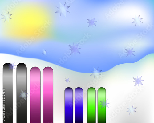 Ski bei Schneefall
