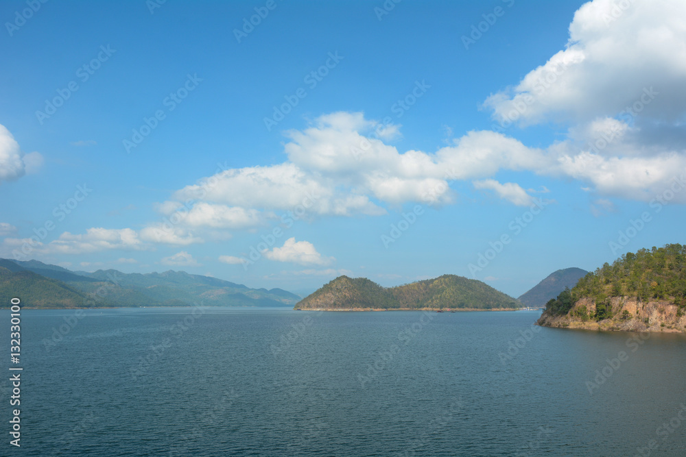 A view inside Srinagarin Dam , Kanchanaburi , Western Thailand.