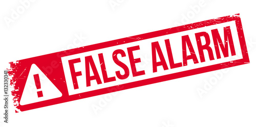 False Alarm rubber stamp. Grunge design with dust scratches. Effects can be easily removed for a clean, crisp look. Color is easily changed.
