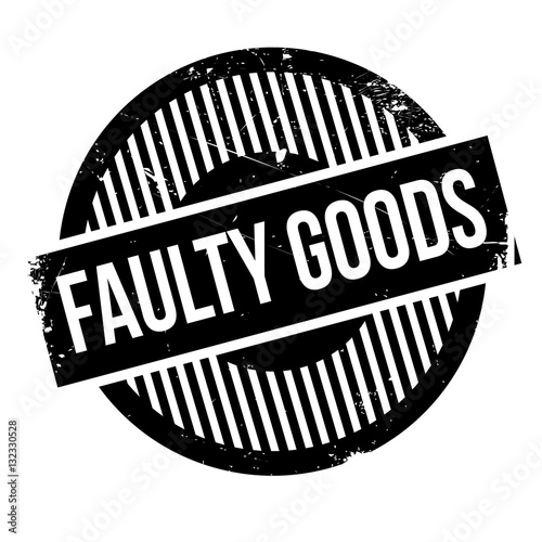 Faulty Goods rubber stamp. Grunge design with dust scratches. Effects can be easily removed for a clean, crisp look. Color is easily changed.