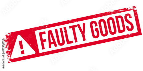Faulty Goods rubber stamp. Grunge design with dust scratches. Effects can be easily removed for a clean, crisp look. Color is easily changed.