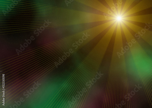 yellow flash on a space backgrounds