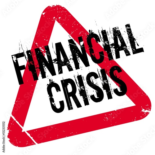 Financial Crisis rubber stamp. Grunge design with dust scratches. Effects can be easily removed for a clean, crisp look. Color is easily changed.