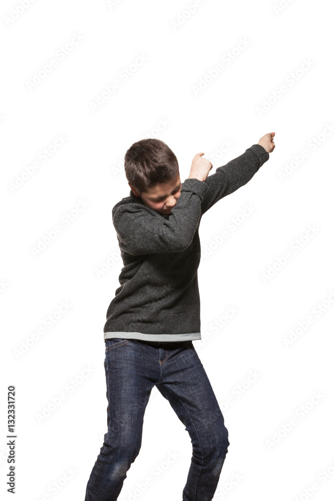 Boy making trend gesture Boy making trend gesture