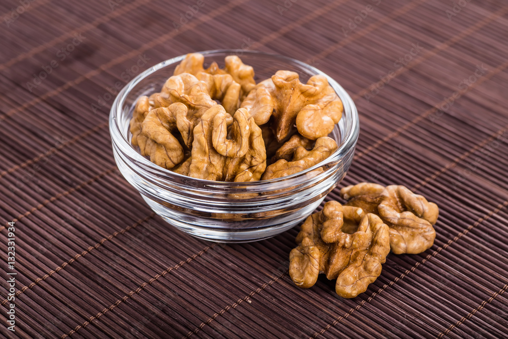Nuts mix in a wooden plate Nuts mix in a wooden plate