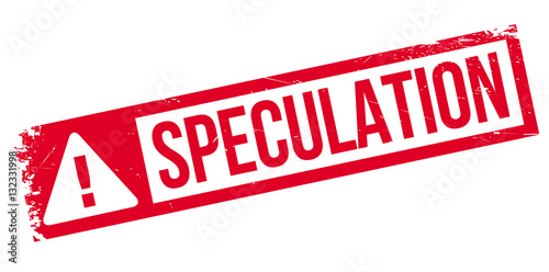 Speculation rubber stamp. Grunge design with dust scratches. Effects can be easily removed for a clean, crisp look. Color is easily changed.