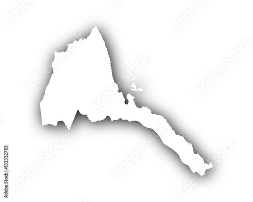 Karte von Eritrea mit Schatten
