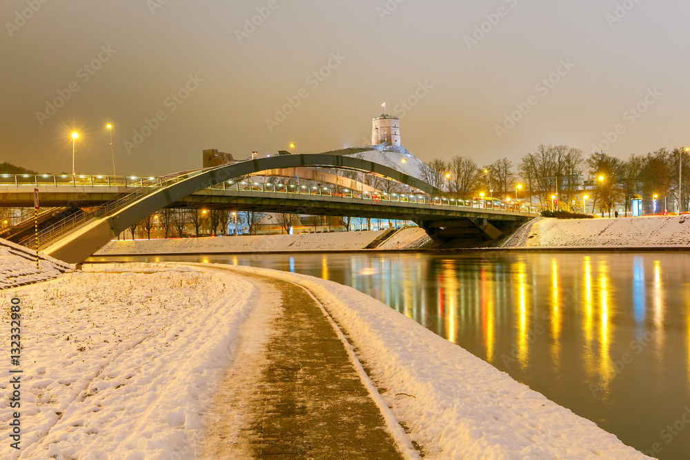 Vilnius. Mindaugas Bridge across Neris.