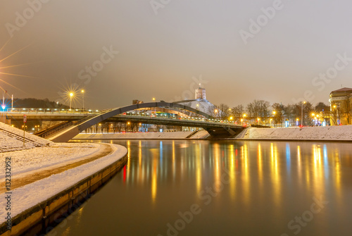 Vilnius. Mindaugas Bridge across Neris.