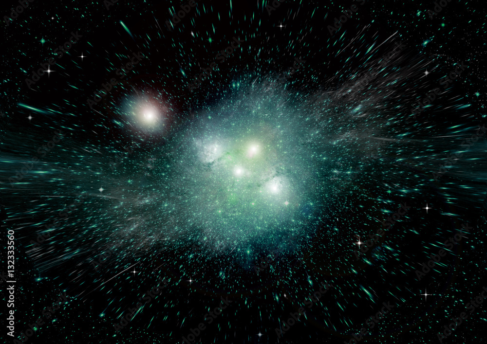 Stars, dust and gas nebula in a far galaxy Stars, dust and gas nebula in a far galaxy