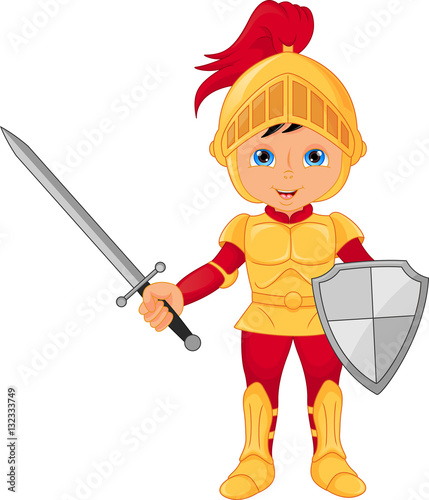 Cartoon knight boy