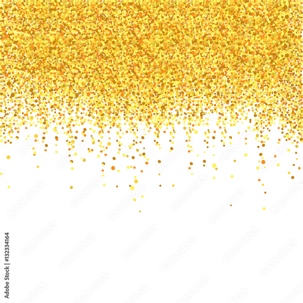 Gold shower / Blank for the holiday background with a metallic confetti