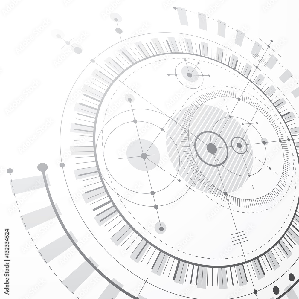 Technical plan, black and white abstract engineering draft for u Technical plan, black and white abstract engineering draft for u