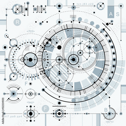 Vector industrial and engineering background, future technical p