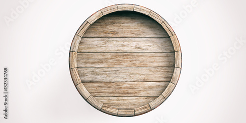 Fototapeta Naklejka Na Ścianę i Meble -  Wooden barrel on white background. 3d illustration