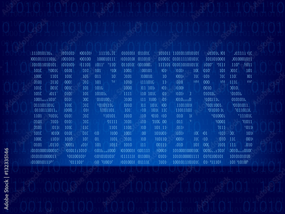 Computer binary code on Blue screen Computer binary code on Blue screen