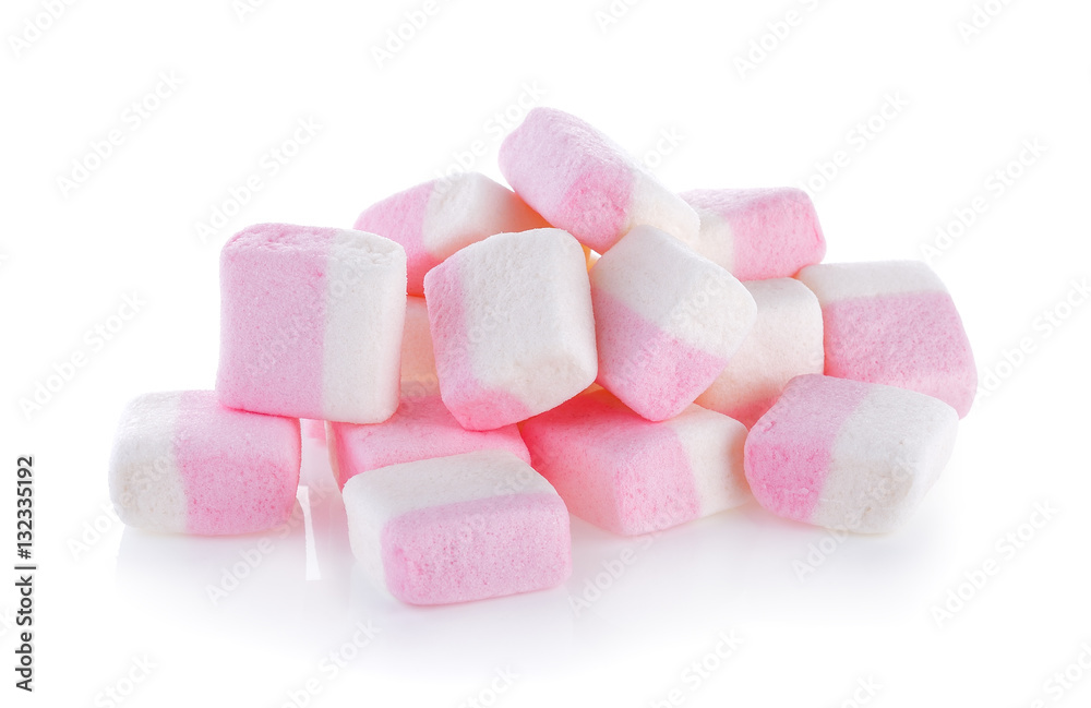 marshmallows on white background marshmallows on white background