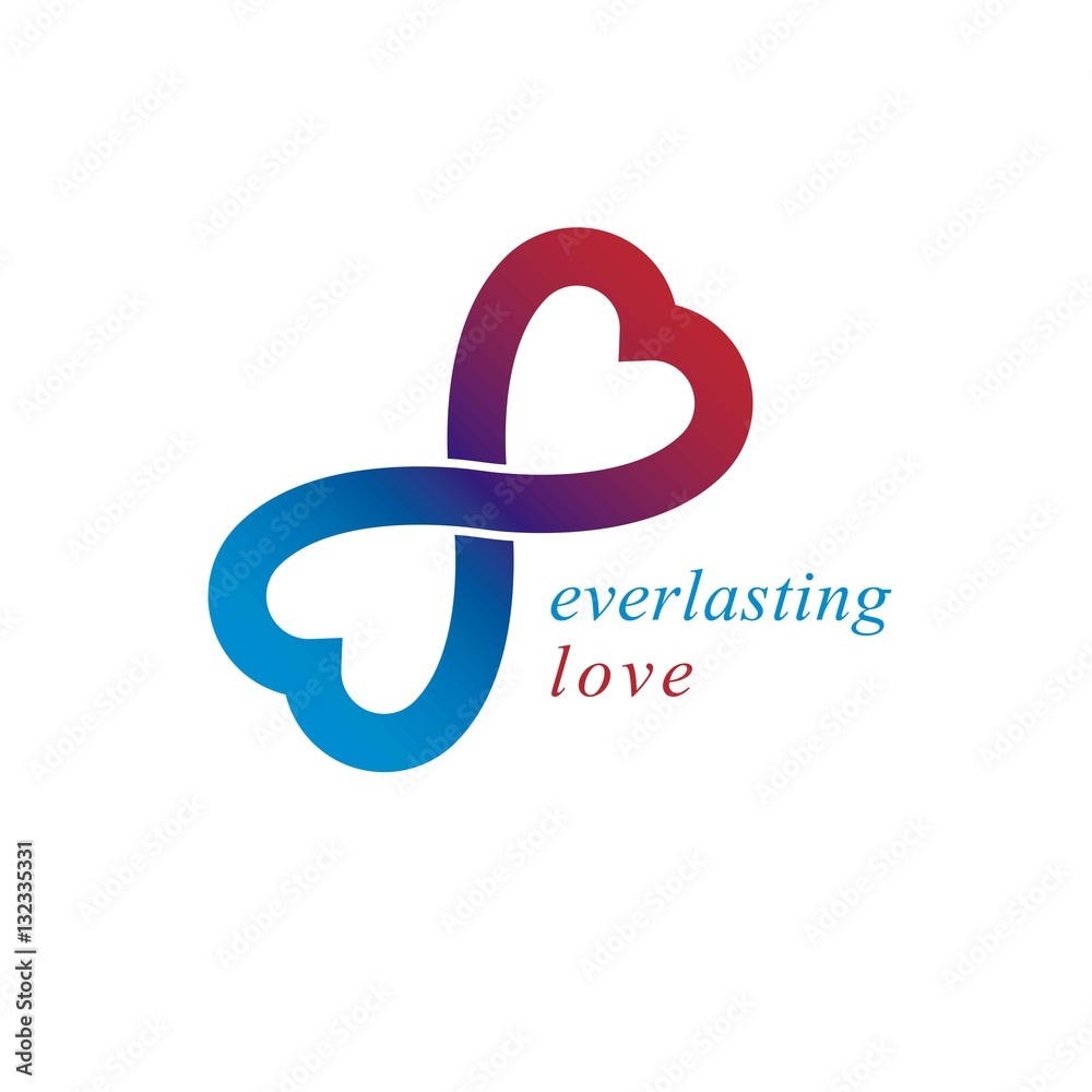 Love Forever conceptual logo, vector symbol created with infinit Love Forever conceptual logo, vector symbol created with infinit
