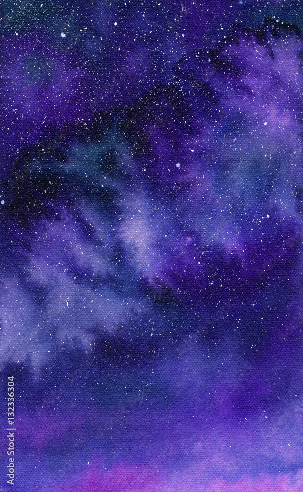 Naklejka premium Galaxy, watercolor illustration