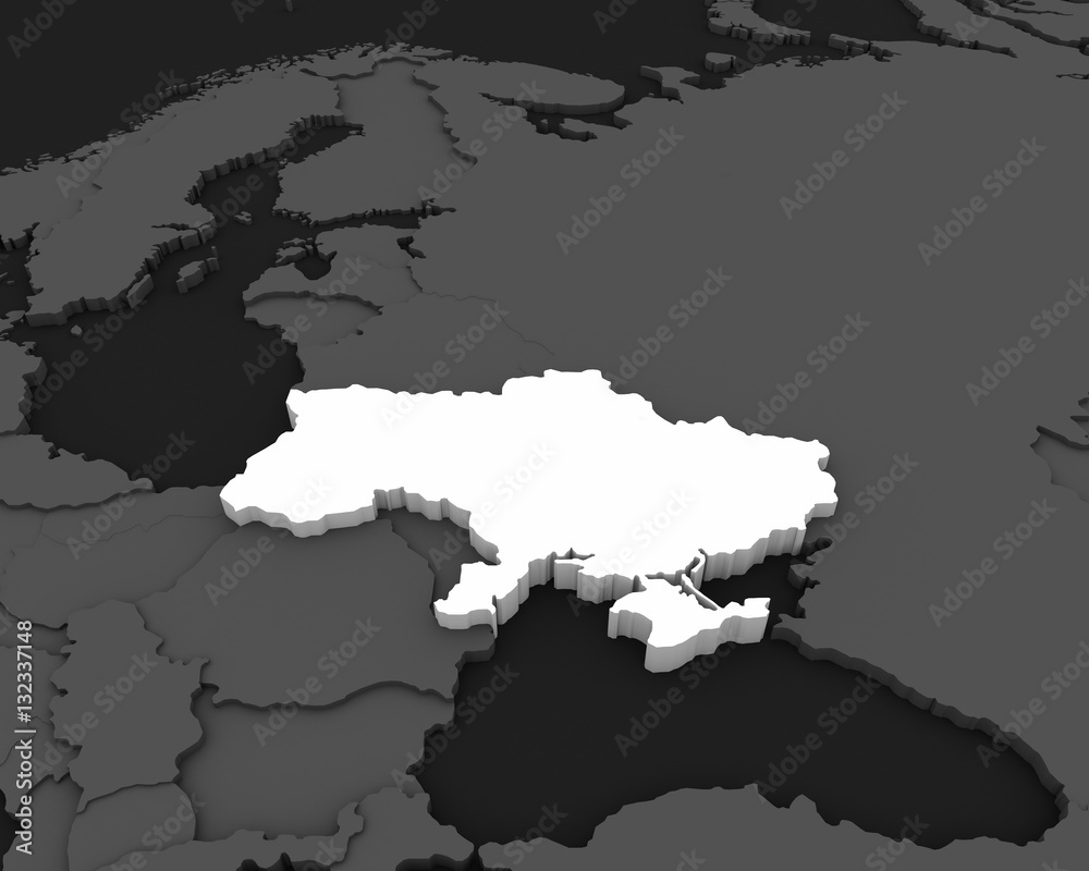 ukraine map 3D illustration