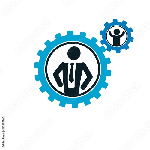 Successful Businessman creative logo, vector conceptual symbol i