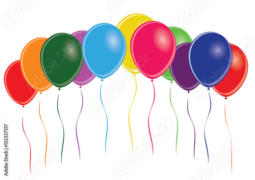 Group of multi colored balloons - vector