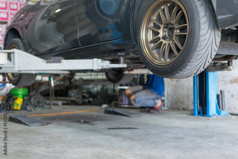 Checking car suspension Checking car suspension