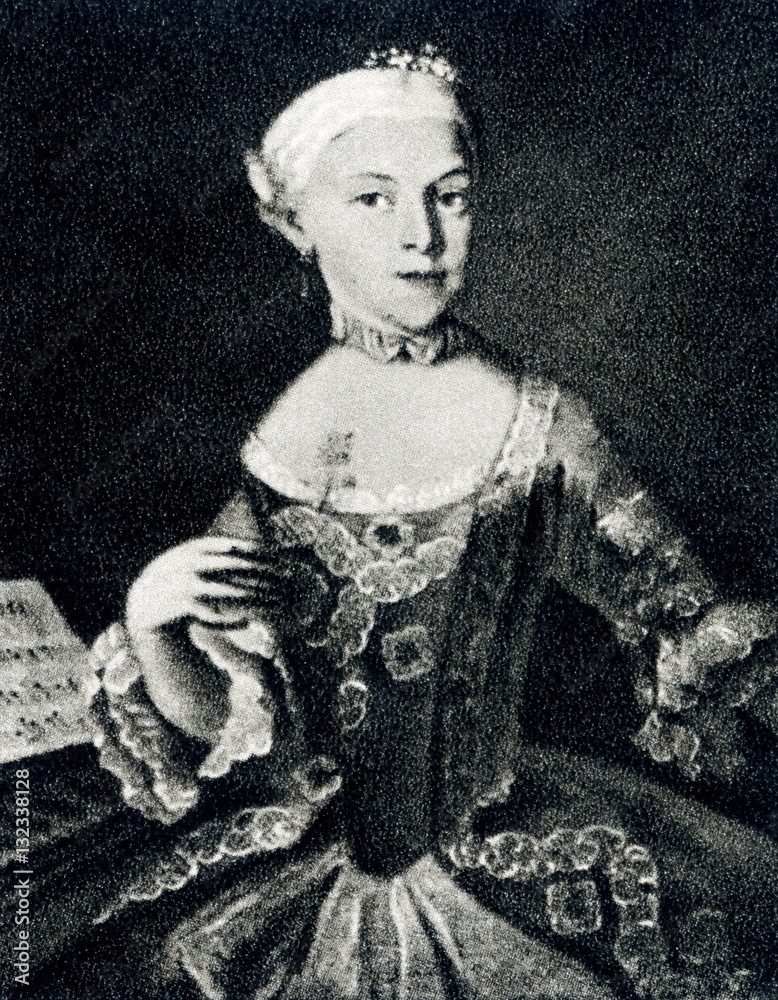 Maria Anna Mozart as a child (1763, by Lorenzoni?)