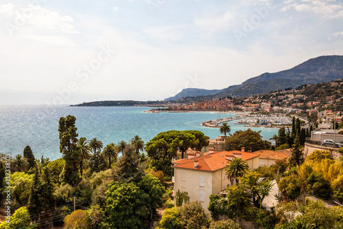 View to Menton on French Riviera, Cote d'Azur, France