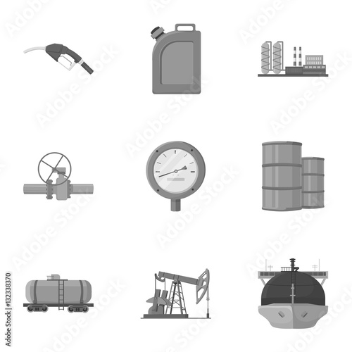 Oil industry set icons in monochrome style. Big collection of oil industry vector symbol stock illustration