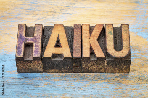 haiku word in wood type photo
