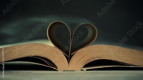 smoke over open book pages curver in heart shape