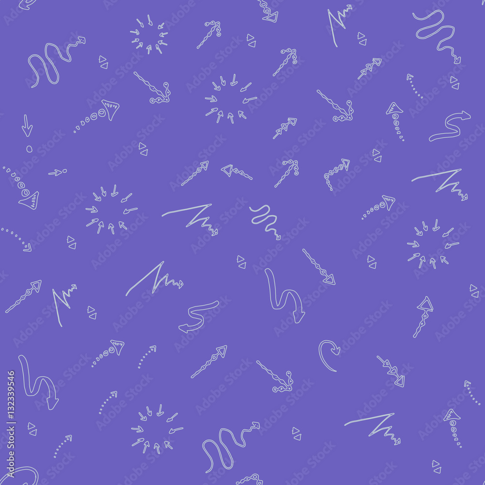 Seamless doodle ink pointer and arrow pattern Seamless doodle ink pointer and arrow pattern