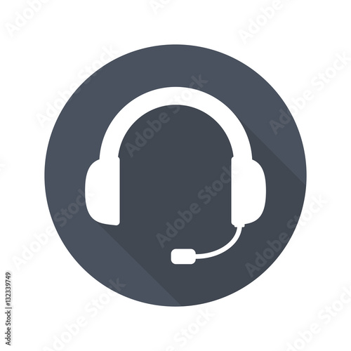 Headset icon flat design vector