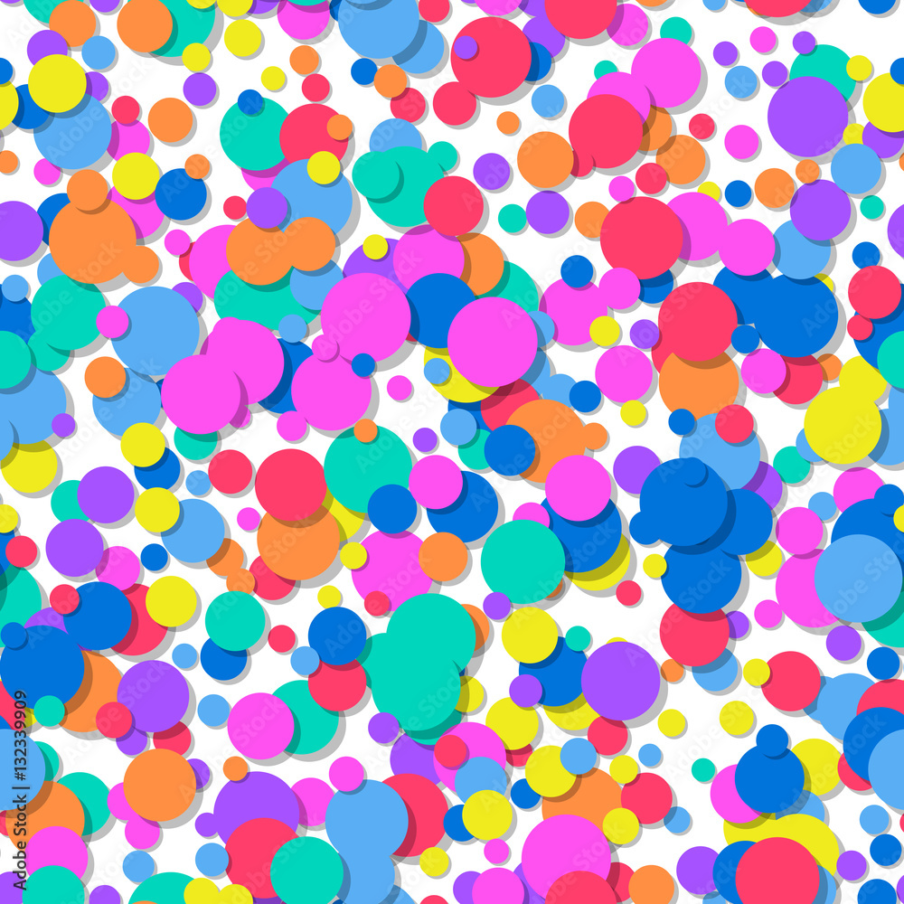 Seamless pattern of colorful confetti. Festive background.