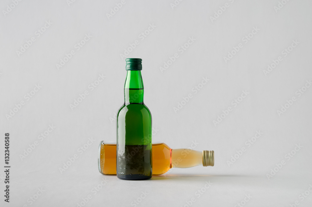 Miniature Spirits/Liquour Bottle Mock-Up - Two Bottles Miniature Spirits/Liquour Bottle Mock-Up - Two Bottles