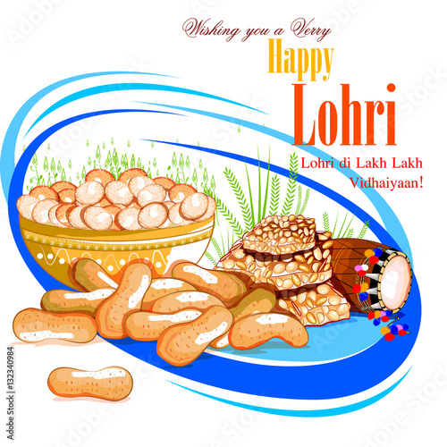 Happy Lohri festival of Punjab India background
